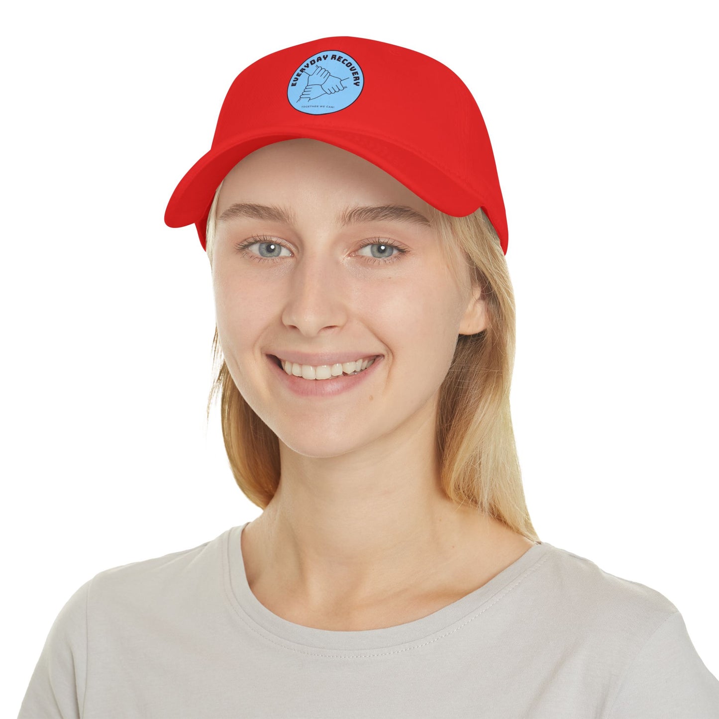 Everyday Recovery Low Profile Baseball Cap - Red Adjustable Hat